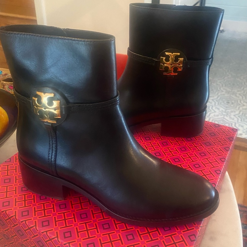 Tory Burch Miller Bootie 2 inch heel, never worn, ultra soft French leather